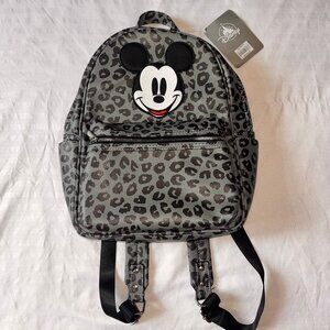 Disney Women's Mini Leopard Print Backpack w/ Mickey Embroidery Patch
